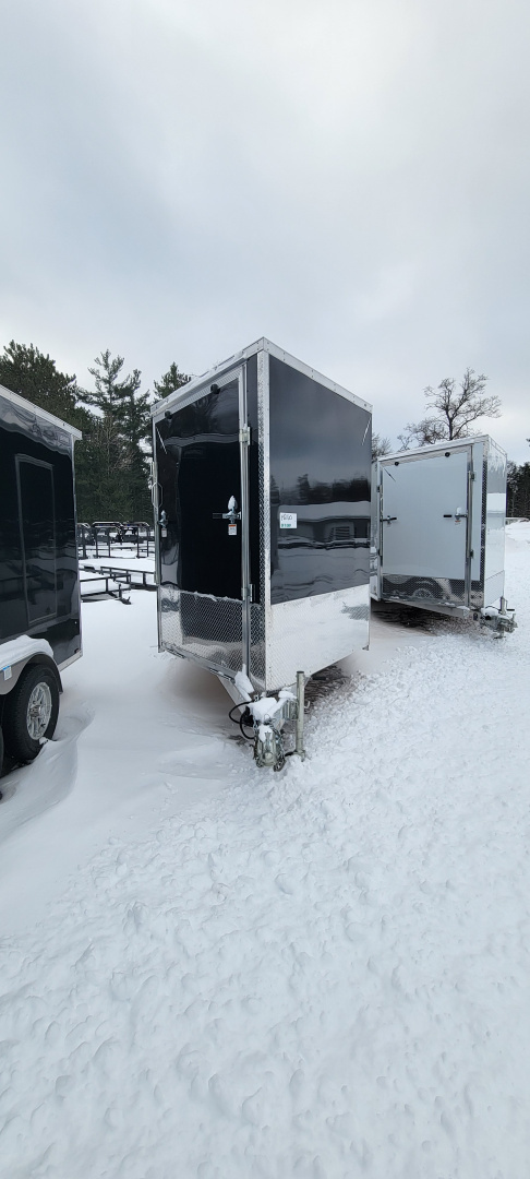 New 2026 Lightning Trailers 7X23 BLACK 7' TALL 7K Snowmobile Trailer
