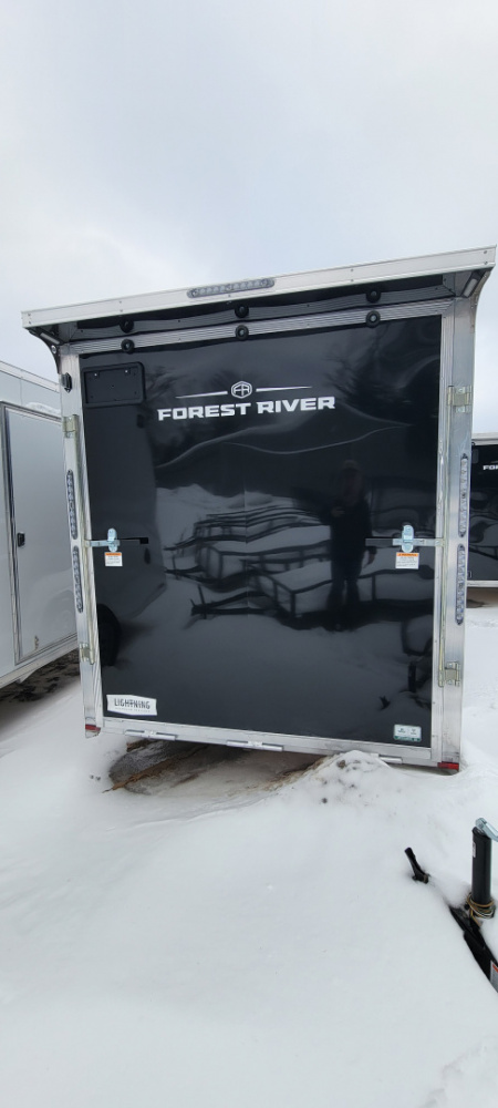 New 2026 Lightning Trailers 7X23 BLACK 7' TALL 7K Snowmobile Trailer