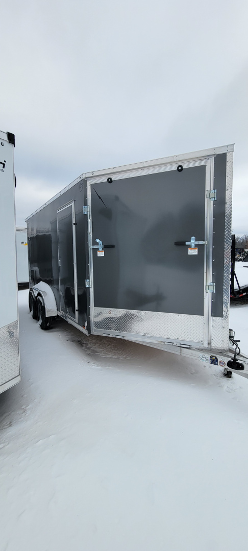 New 2026 Lightning Trailers 7X19 CHARCOAL 7' TALL 7K Snowmobile Trailer