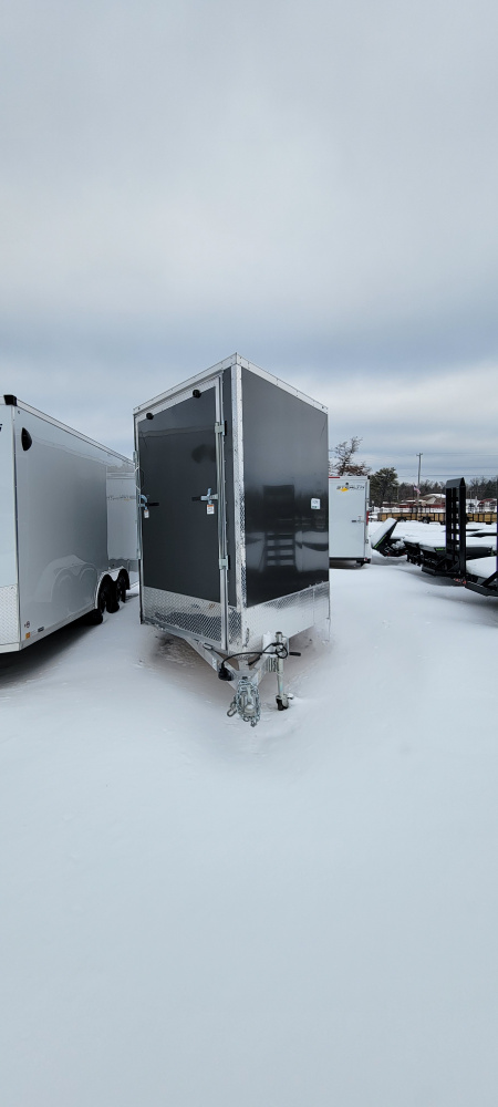 New 2026 Lightning Trailers 7X19 CHARCOAL 7' TALL 7K Snowmobile Trailer