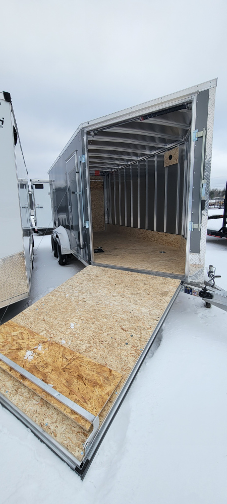 New 2026 Lightning Trailers 7X19 CHARCOAL 7' TALL 7K Snowmobile Trailer