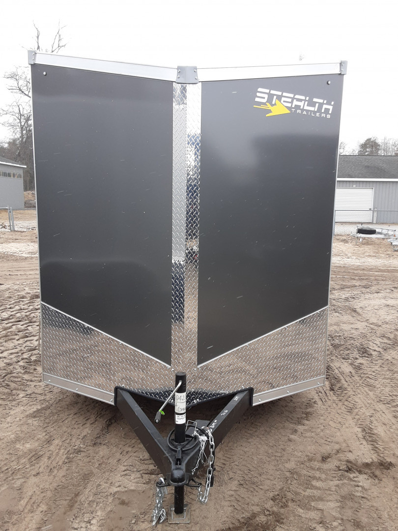 New 2026 Stealth Trailers 7X16 CHARCOAL W/RAMP 7FT TALL 7K Cargo / Enclosed Trailer