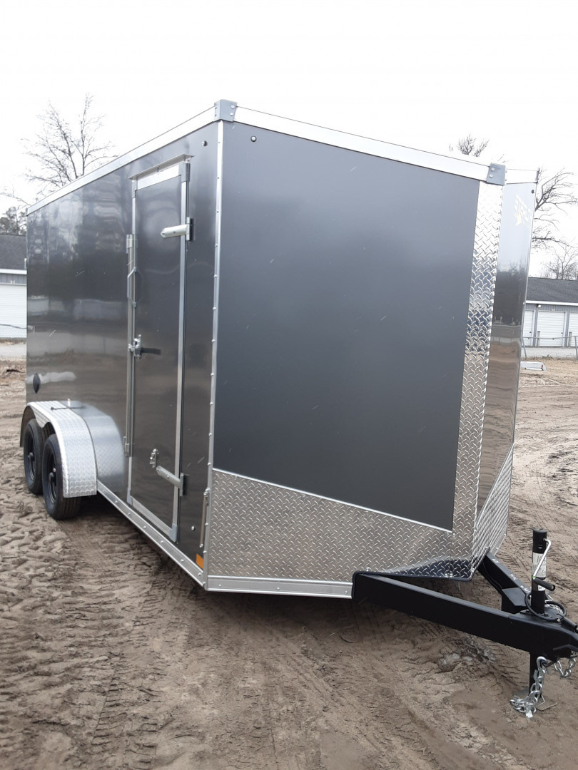 New 2026 Stealth Trailers 7X16 CHARCOAL W/RAMP 7FT TALL 7K Cargo / Enclosed Trailer