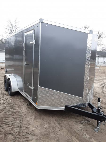 New 2026 Stealth Trailers 7X16 CHARCOAL W/RAMP 7FT TALL 7K Cargo / Enclosed Trailer