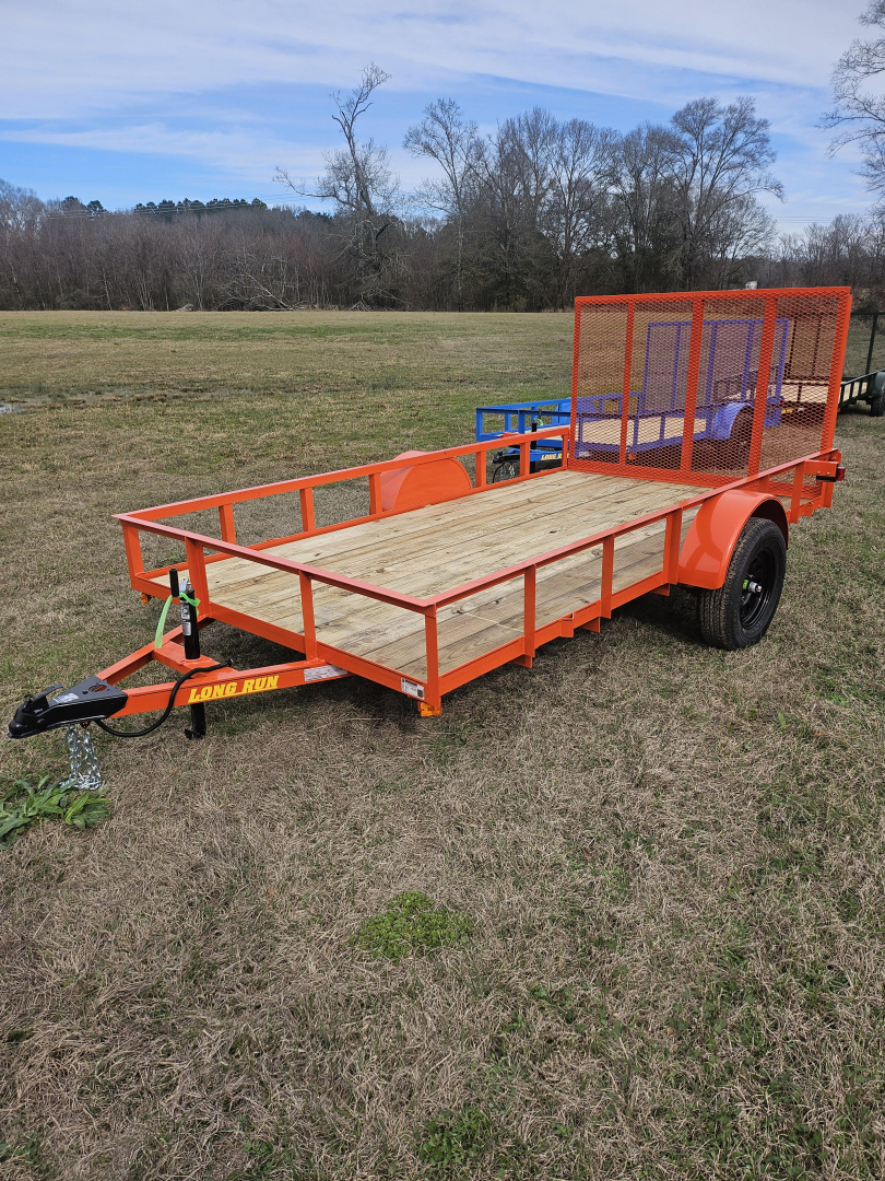 New 2026 Long Run Trailers 6'4"x12' 4' gate Orange Utility Trailer