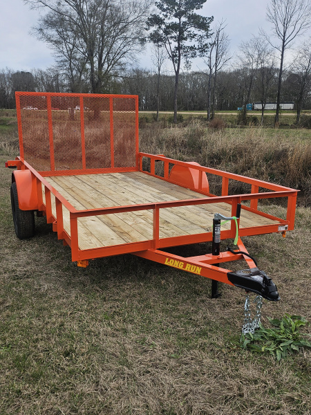 New 2026 Long Run Trailers 6'4 x12' 4' gate Orange Utility Trailer