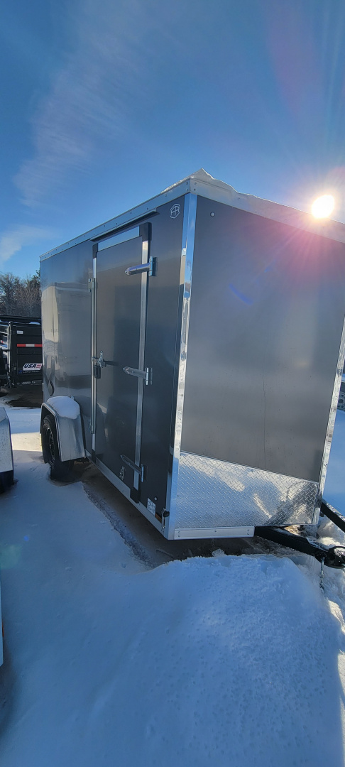 New 2026 US Cargo 6X10 CHARCOAL 6'6" TALL 3K RAMP Cargo / Enclosed Trailer