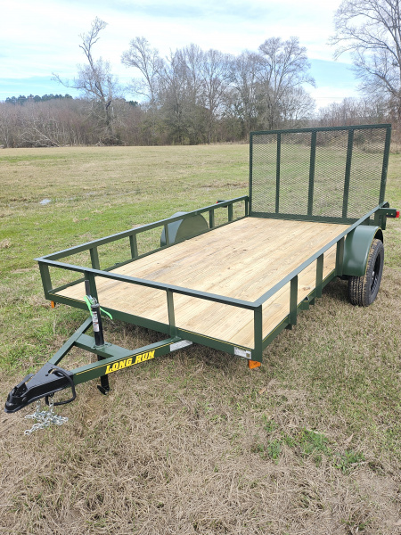 New 2026 Long Run Trailers 6'4 x12' 4' gate Green Utility Trailer