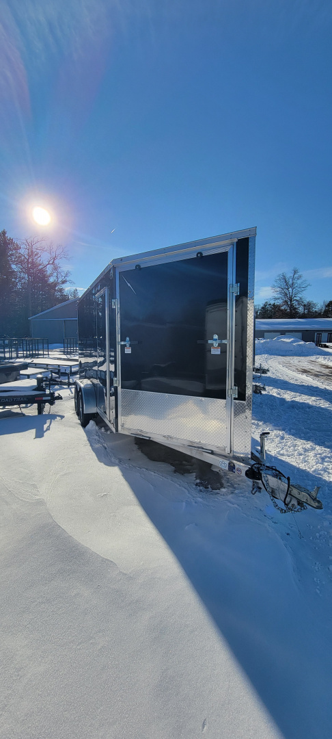 New 2026 Lightning Trailers 7X19 BLACK 7' TALL 7K Snowmobile Trailer