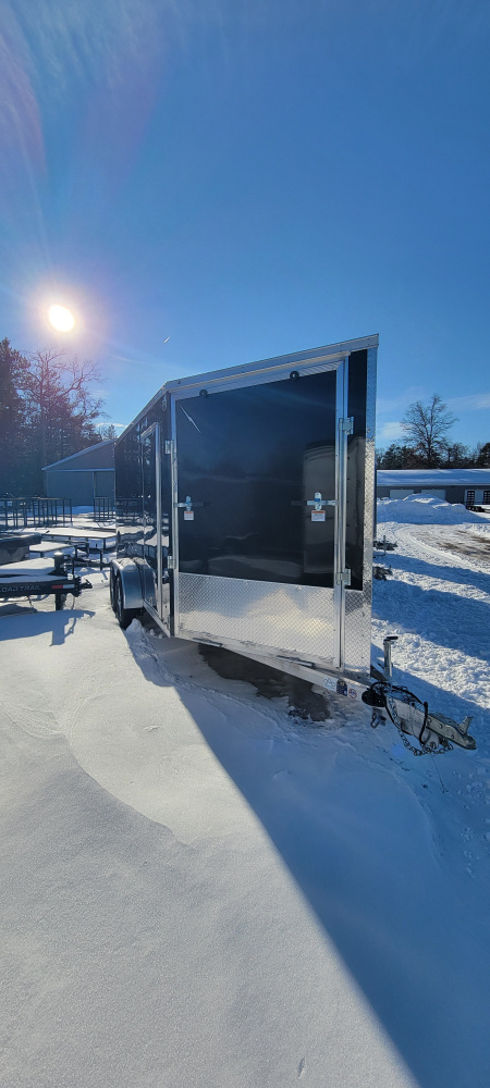 New 2026 Lightning Trailers 7X19 BLACK 7' TALL 7K Snowmobile Trailer