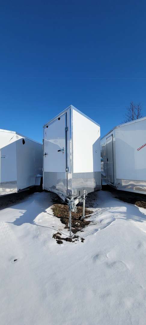 New 2026 Lightning Trailers 7X19 WHITE 7' TALL 7K Snowmobile Trailer