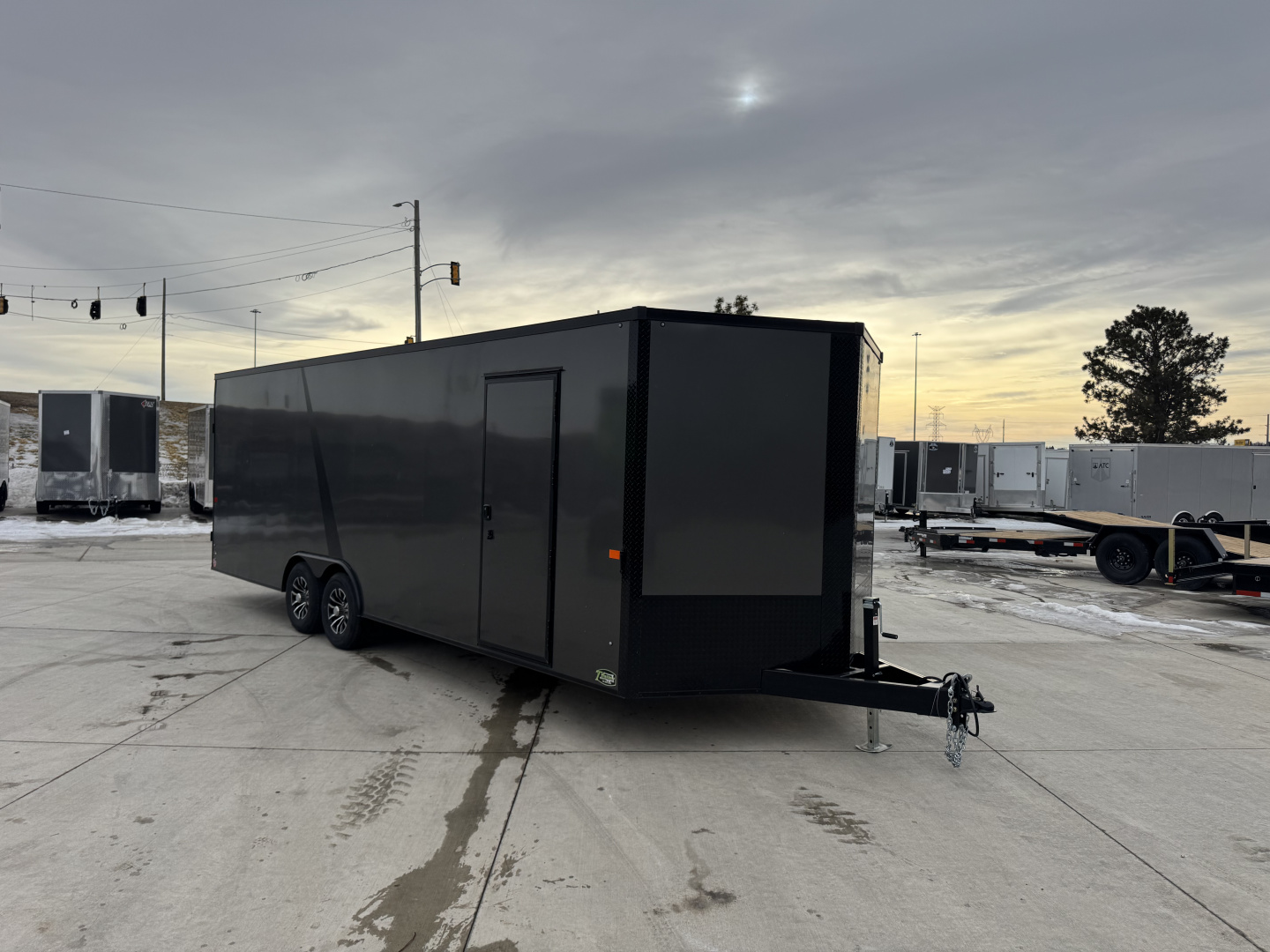 Used USED 2025 AERO 8.5x24 +2’V 7' TALL BLACKOUT  EDITION - QUALITY Enclosed Rear Ramp Car Hauler Cargo Trailer
