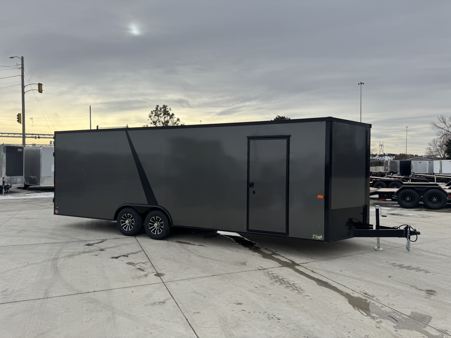 Used USED 2025 AERO 8.5x24 +2’V 7' TALL BLACKOUT  EDITION - QUALITY Enclosed Rear Ramp Car Hauler Cargo Trailer