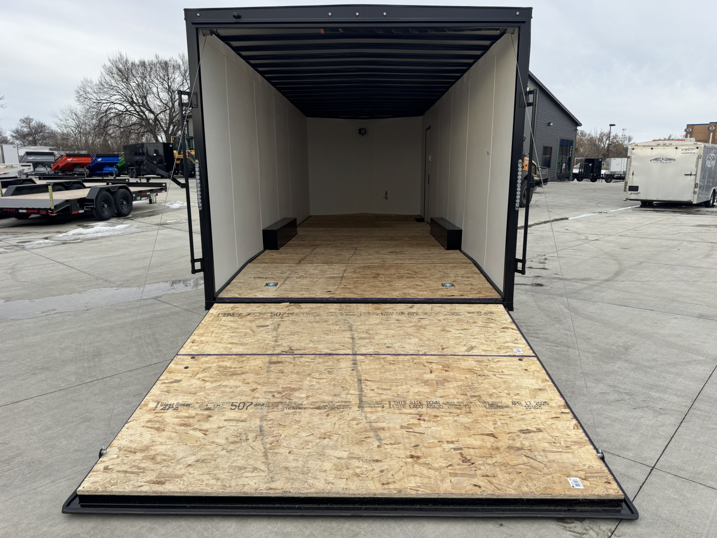 Used USED 2025 AERO 8.5x24 +2’V 7' TALL BLACKOUT  EDITION - QUALITY Enclosed Rear Ramp Car Hauler Cargo Trailer