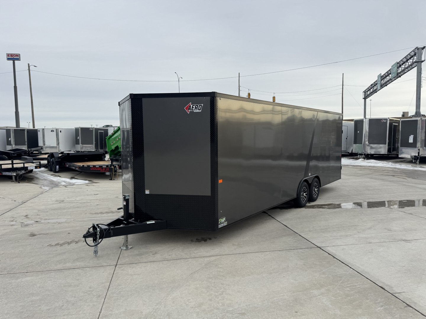 Used USED 2025 AERO 8.5x24 +2’V 7' TALL BLACKOUT  EDITION - QUALITY Enclosed Rear Ramp Car Hauler Cargo Trailer