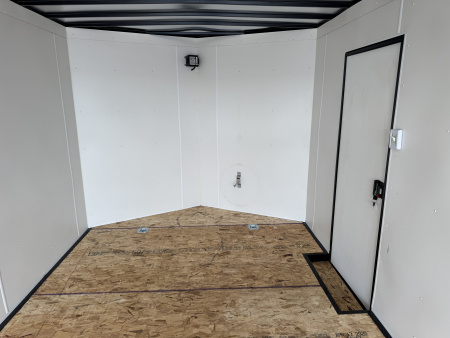 Used USED 2025 AERO 8.5x24 +2’V 7' TALL BLACKOUT  EDITION - QUALITY Enclosed Rear Ramp Car Hauler Cargo Trailer