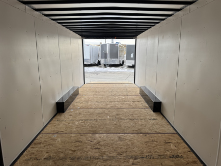 Used USED 2025 AERO 8.5x24 +2’V 7' TALL BLACKOUT  EDITION - QUALITY Enclosed Rear Ramp Car Hauler Cargo Trailer