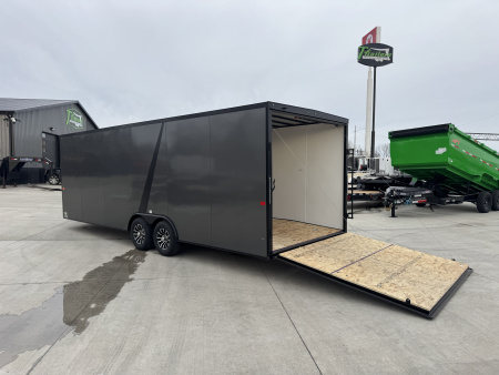 Used USED 2025 AERO 8.5x24 +2’V 7' TALL BLACKOUT  EDITION - QUALITY Enclosed Rear Ramp Car Hauler Cargo Trailer