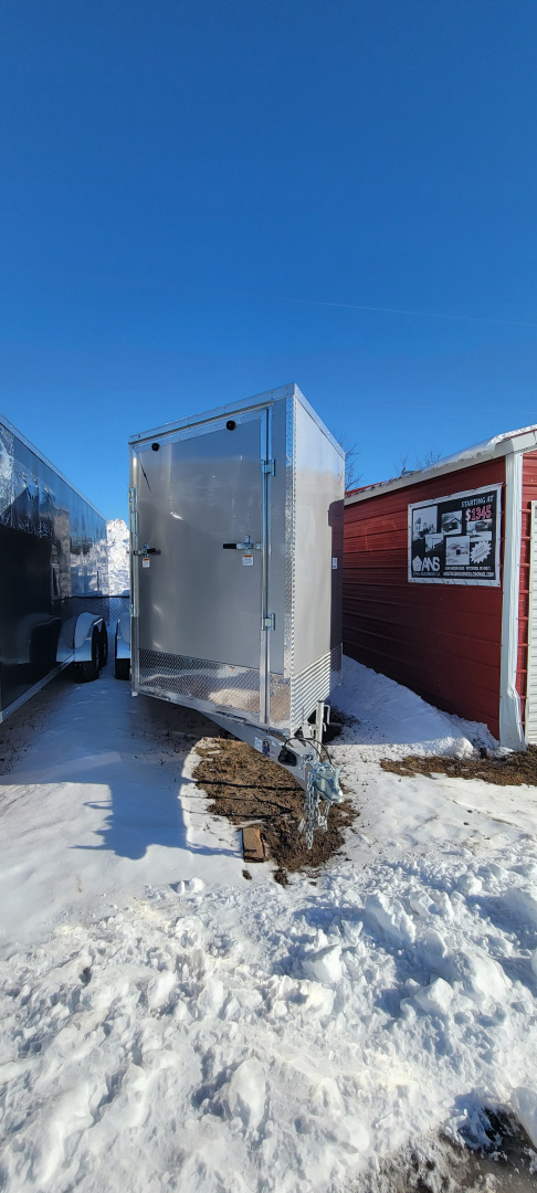 New 2026 Lightning Trailers 7X23 SILVER 7' TALL 7K Snowmobile Trailer