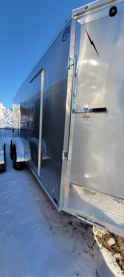New 2026 Lightning Trailers 7X23 SILVER 7' TALL 7K Snowmobile Trailer
