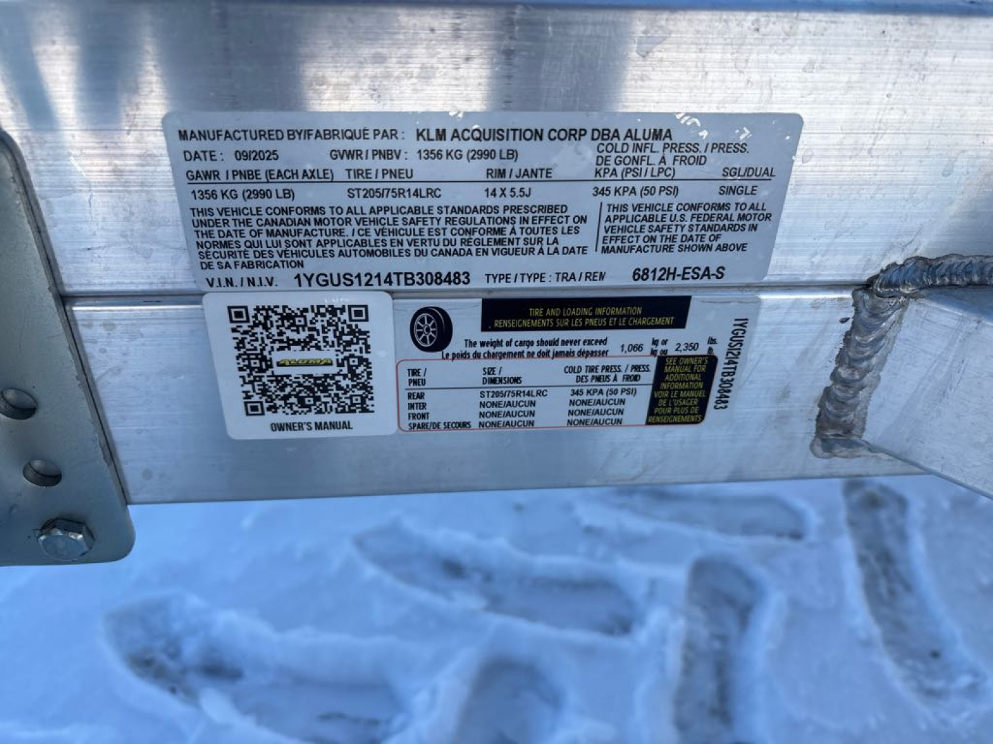 New 2026 Aluma 6812H-ESA-S-TG Utility Trailer