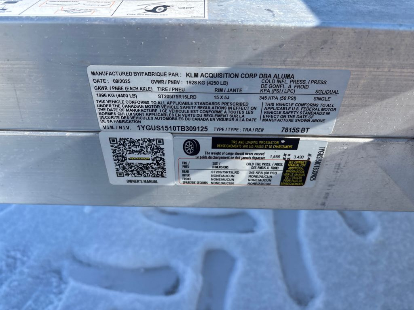 New 2026 Aluma 7815S-EL-BT Utility Trailer