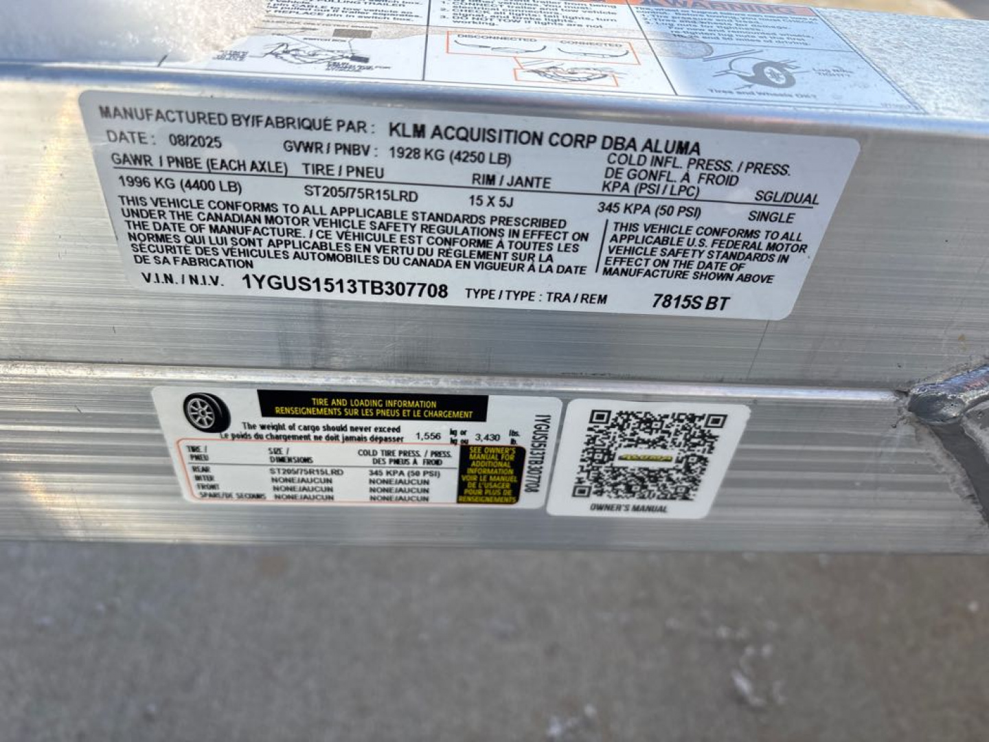 New 2026 Aluma 7815S-EL-BT Utility Trailer