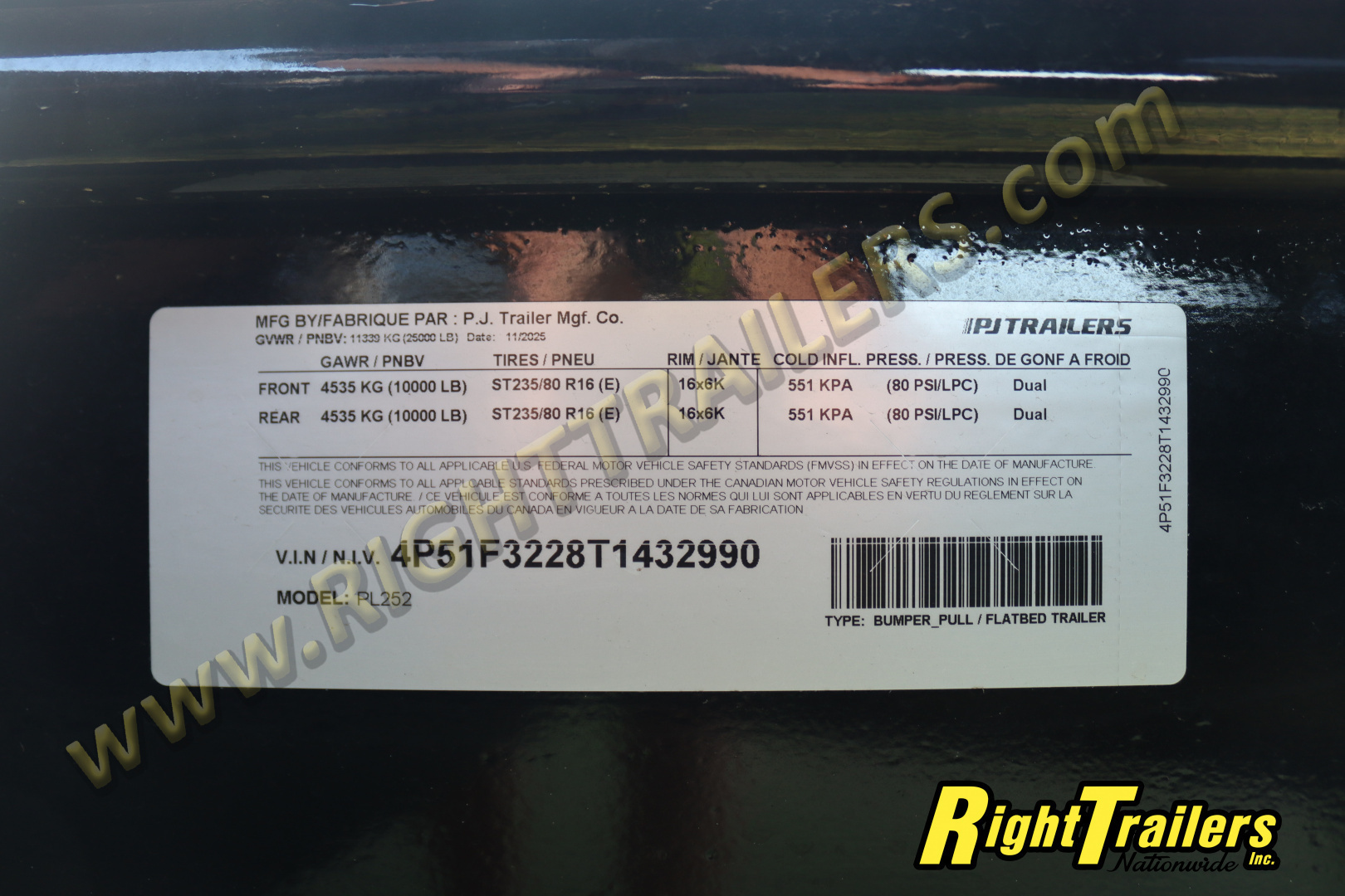 New 2026 8.5X25 PJ EQUIPMENT TRAILER