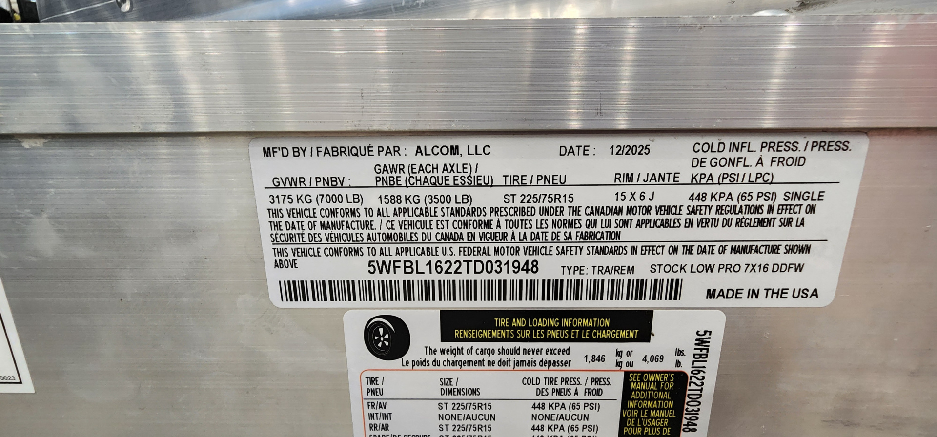 New 2026 Frontier Trailers Low Pro 7x16 DDFW Stock / Stock Combo Trailer