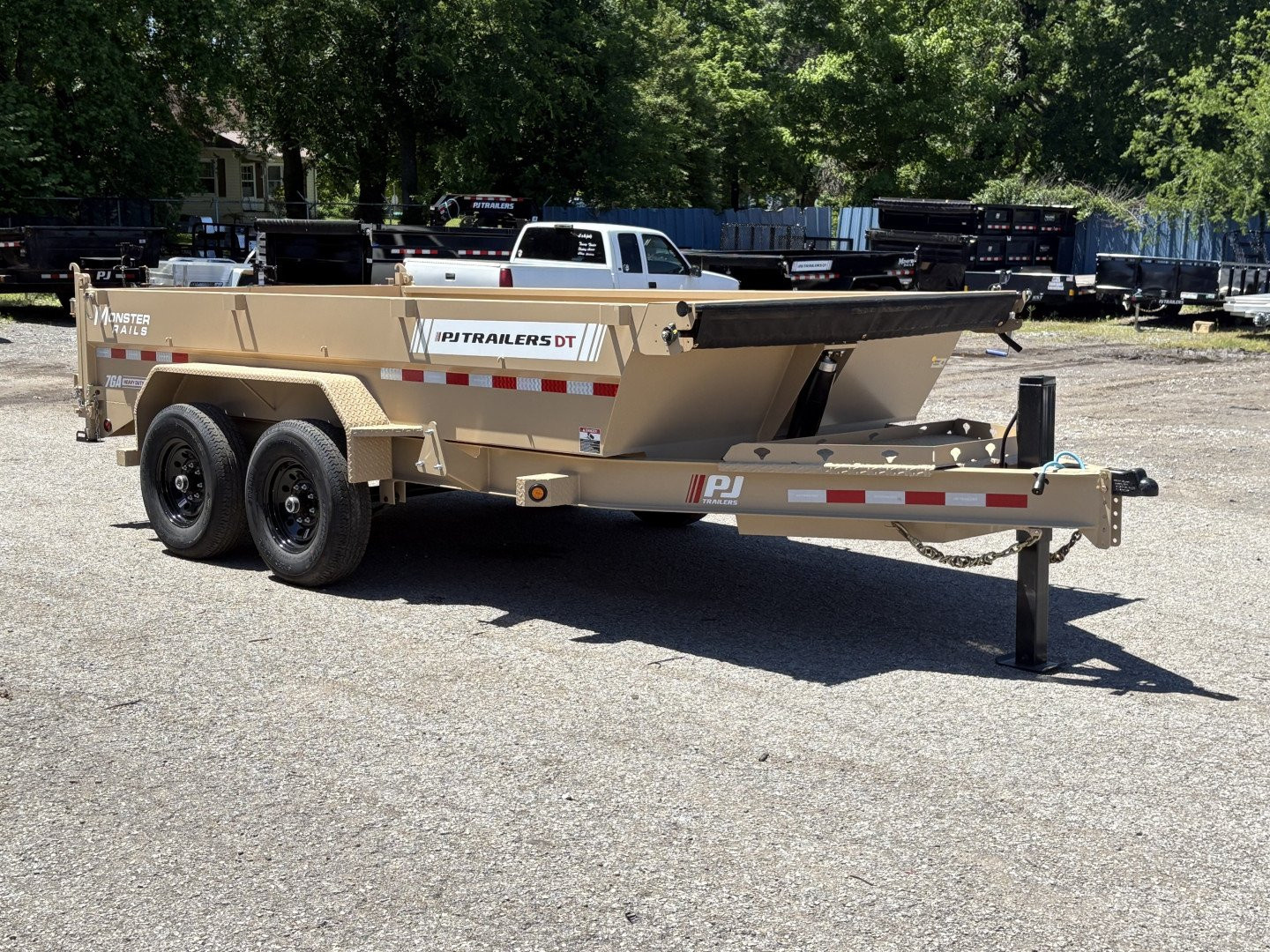 New 2026 PJ TRAILERS 83" x 14' Low-Pro Telescopic Dump (DT1) 14K GVWR - Hydraulic Jack Dump Trailer