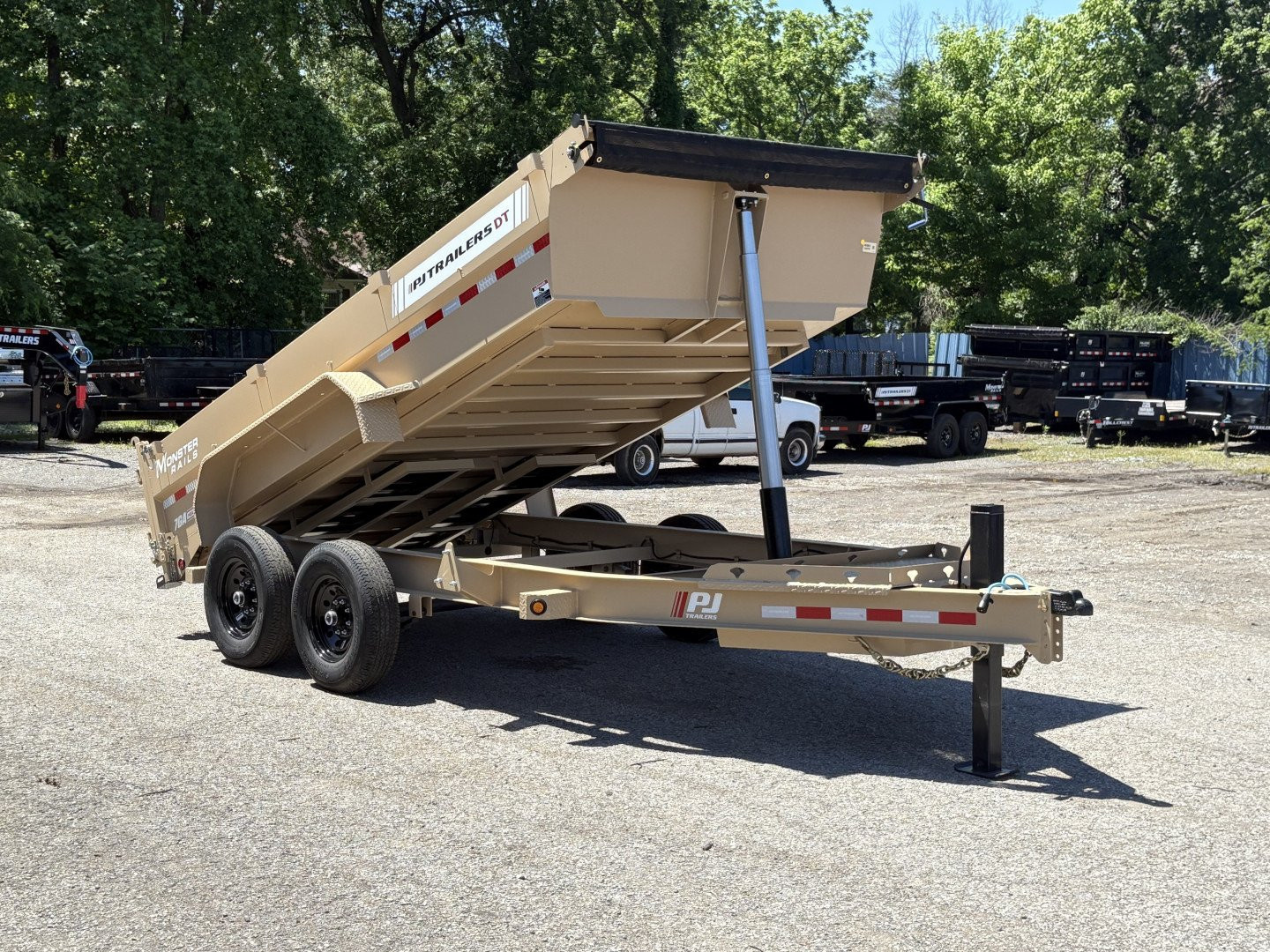 New 2026 PJ TRAILERS 83" x 14' Low-Pro Telescopic Dump (DT1) 14K GVWR - Hydraulic Jack Dump Trailer