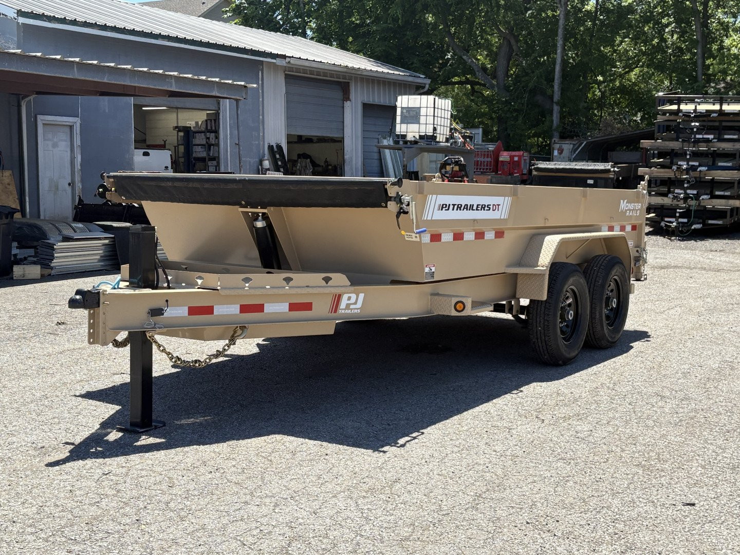 New 2026 PJ TRAILERS 83" x 14' Low-Pro Telescopic Dump (DT1) 14K GVWR - Hydraulic Jack Dump Trailer