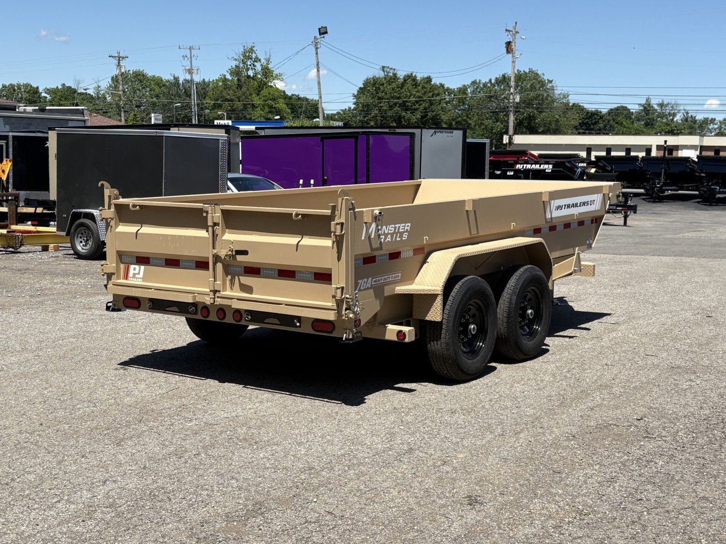 New 2026 PJ TRAILERS 83" x 14' Low-Pro Telescopic Dump (DT1) 14K GVWR - Hydraulic Jack Dump Trailer