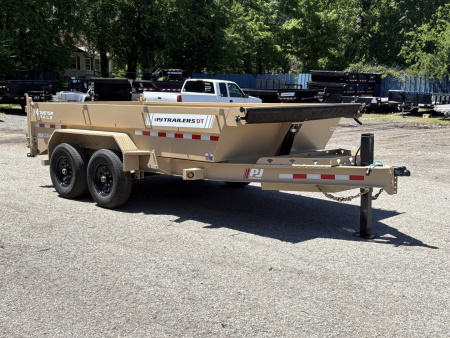 New 2026 PJ TRAILERS 83" x 14' Low-Pro Telescopic Dump (DT1) 14K GVWR - Hydraulic Jack Dump Trailer