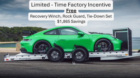 New 2026 Futura Trailers Anodized Aluminum Lowering Super Sport 16'5 x81  Rock Guard, Recovery Winch Car / Racing Trailer