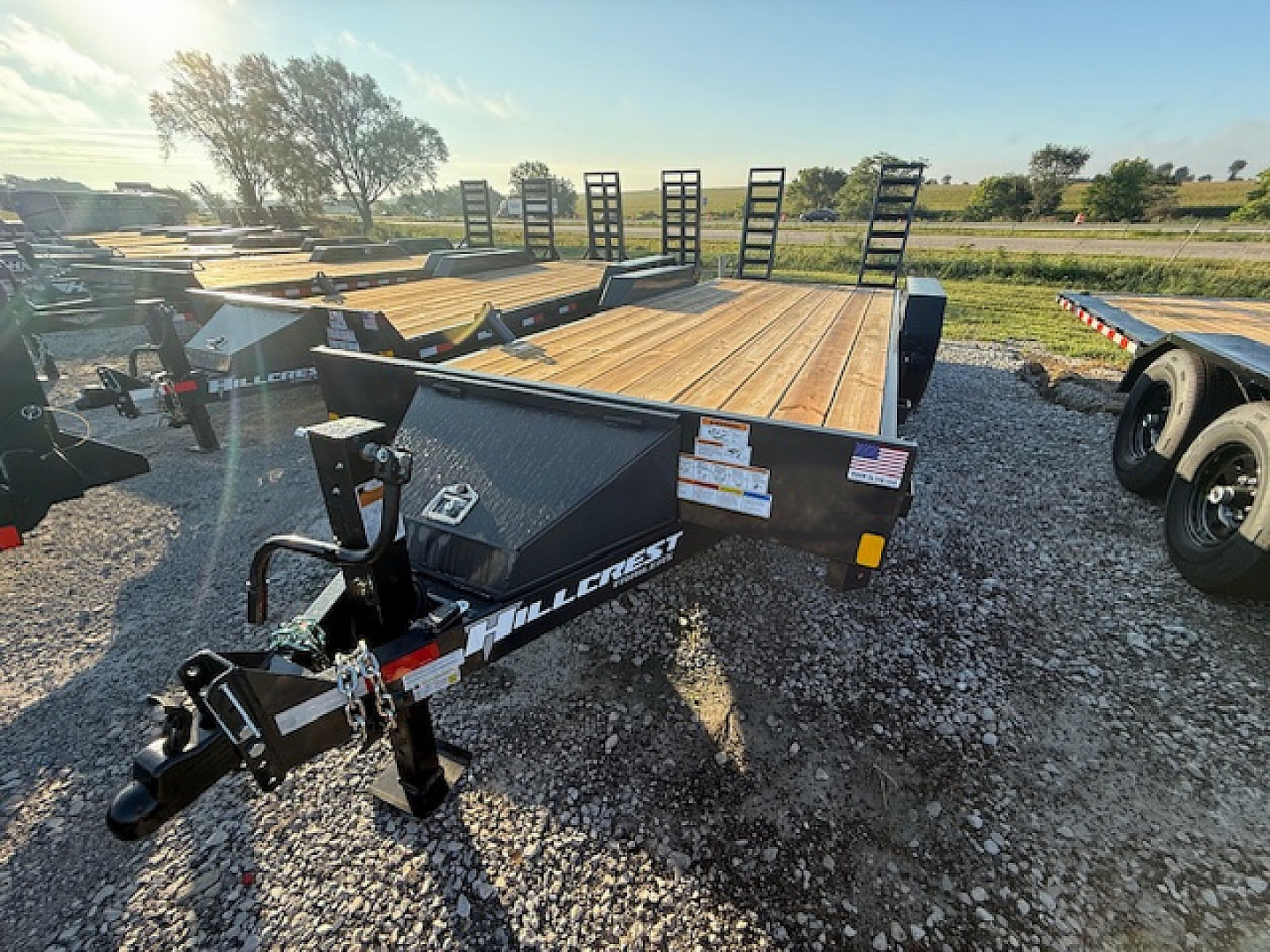 New 2026 Hillcrest Charcoal 82"x18'+2' 15.4k Demco Equipment Trailer