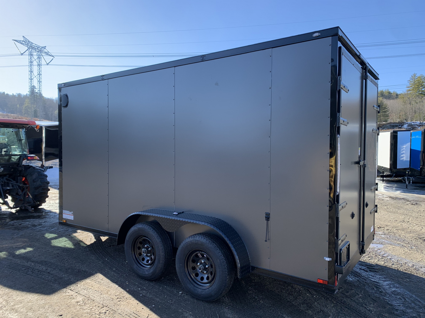 New 2026 Spartan 7X14 +2ft V-nose/ 7' interior height / Polycore Exterior / 16" OC Construction/ Barn Door- 7000GVW