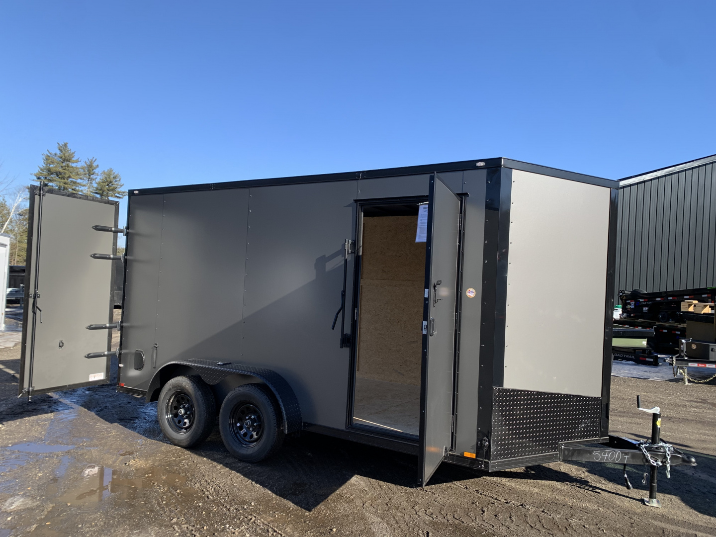 New 2026 Spartan 7X14 +2ft V-nose/ 7' interior height / Polycore Exterior / 16" OC Construction/ Barn Door- 7000GVW