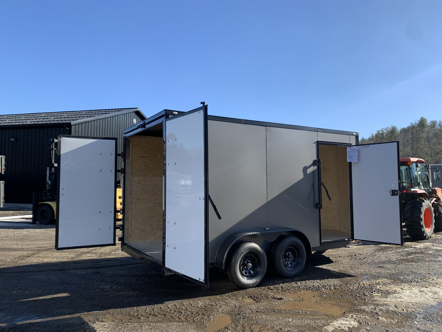 New 2026 Spartan 7X14 +2ft V-nose/ 7' interior height / Polycore Exterior / 16" OC Construction/ Barn Door- 7000GVW