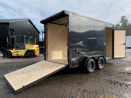 New 2026 Pace American 7x14 + 2ft V nose/ Rear Spoiler/ Polycore / Blackout - 7000GVW