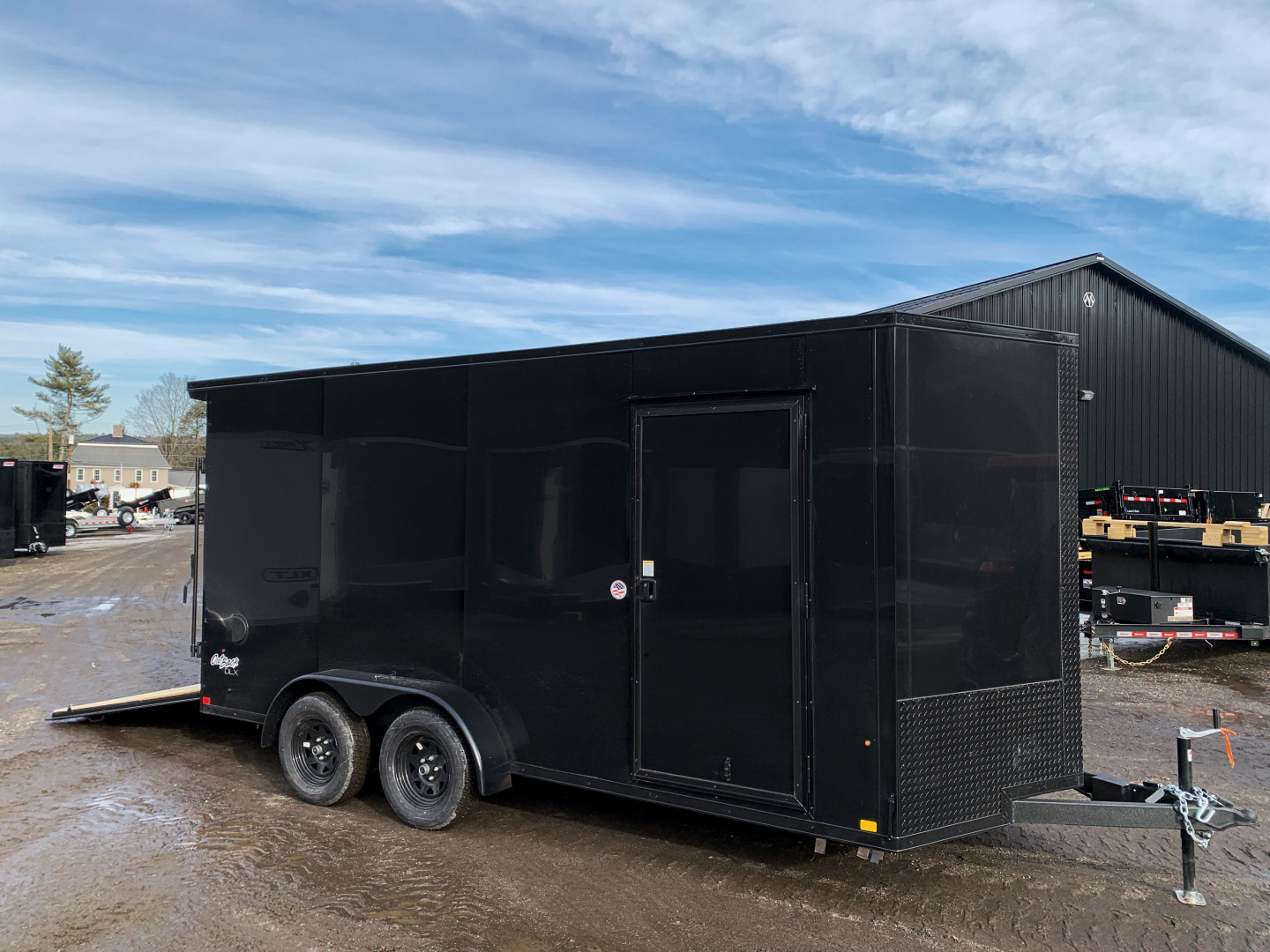 New 2026 Pace American 7x16 + 2ft V nose/ Rear Spoiler/ Polycore / Blackout - 7000GVW