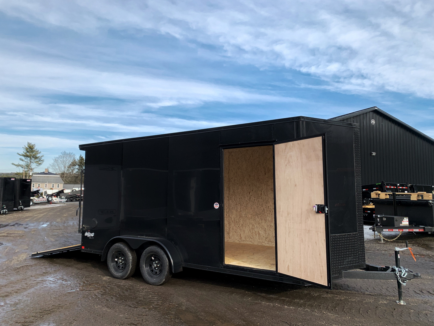 New 2026 Pace American 7x16 + 2ft V nose/ Rear Spoiler/ Polycore / Blackout - 7000GVW