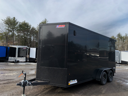 New 2026 Pace American 7x16 + 2ft V nose/ Rear Spoiler/ Polycore / Blackout - 7000GVW