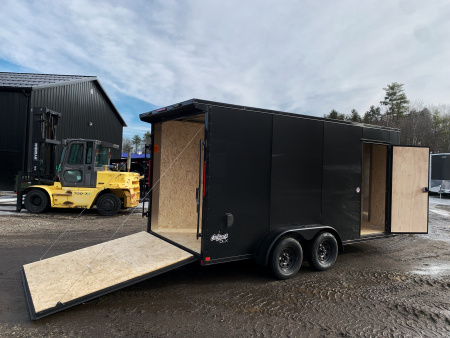 New 2026 Pace American 7x16 + 2ft V nose/ Rear Spoiler/ Polycore / Blackout - 7000GVW