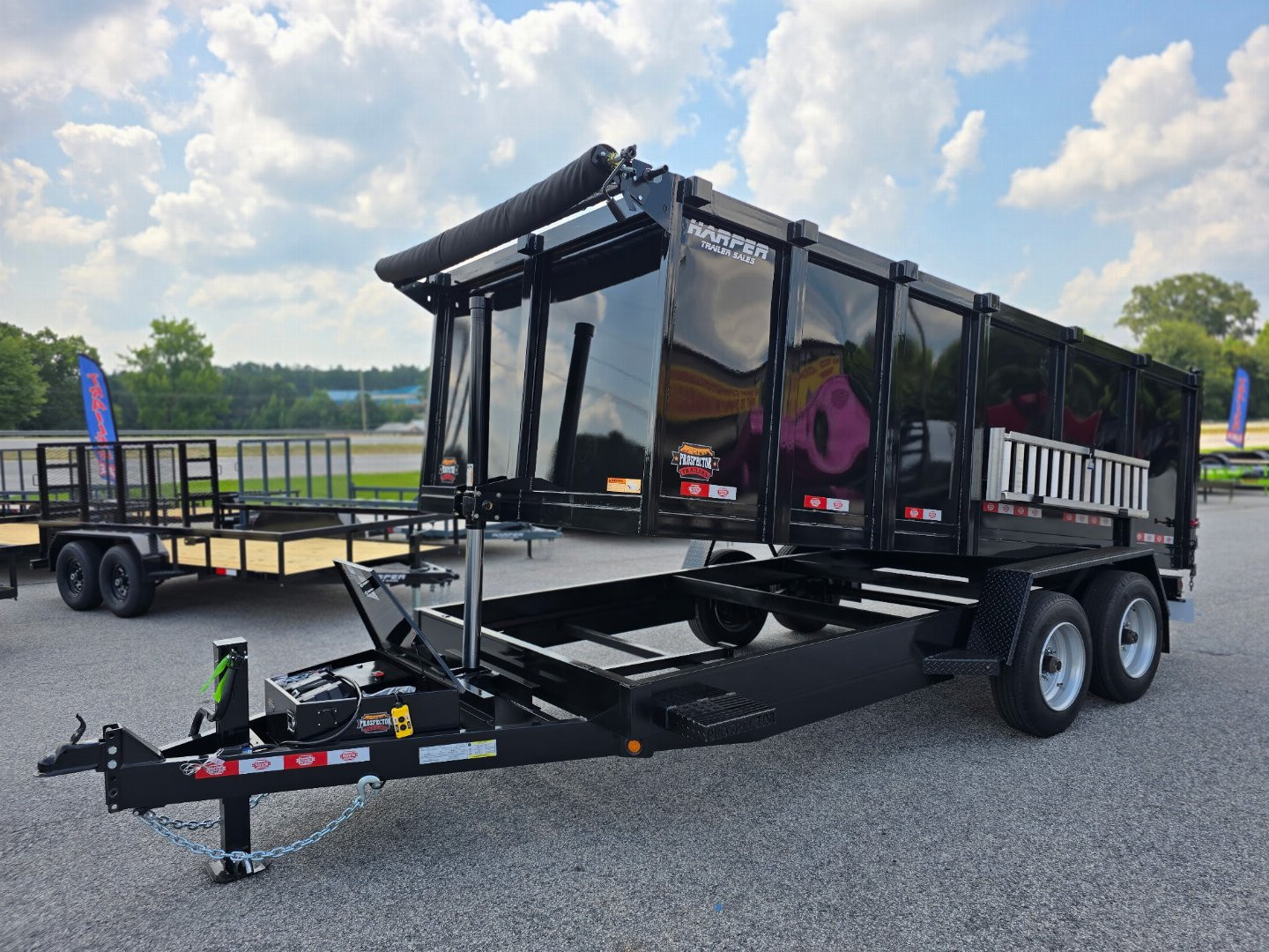 New 2026 PROSPECTOR 7X16 16K TELESCOPING DUMP TRAILER WITH 4' WALLS AND SPREADER GATE