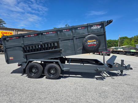 New 2026 PROSPECTOR 7X16 16K TELESCOPING DUMP TRAILER WITH 4' WALLS AND SPREADER GATE