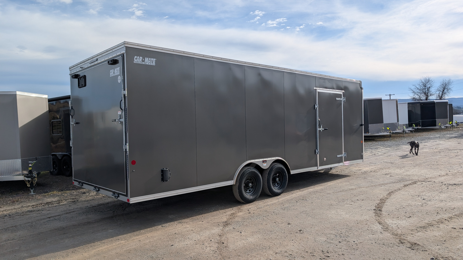 New 2026 Car Mate 8.5x24 HD Custom Car Hauler w/ Ramp Door & Get Out Door!