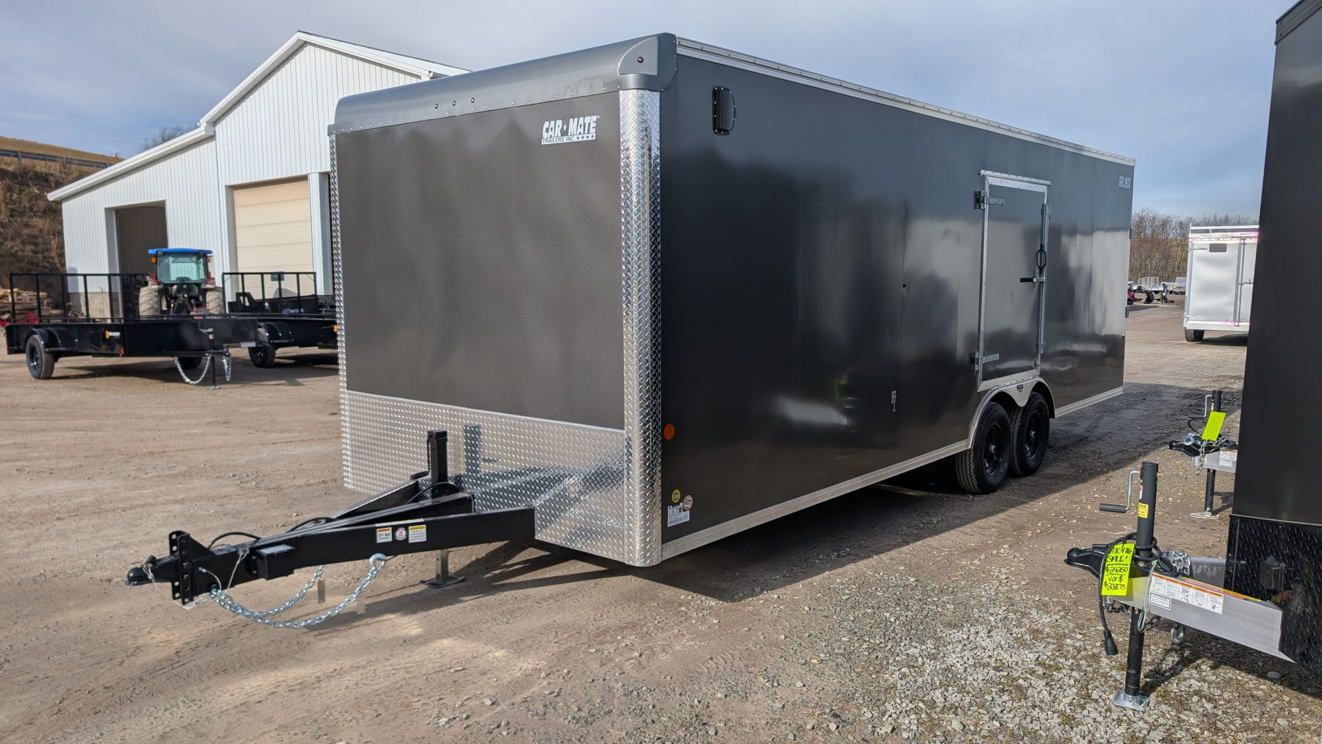 New 2026 Car Mate 8.5x24 HD Custom Car Hauler w/ Ramp Door & Get Out Door!