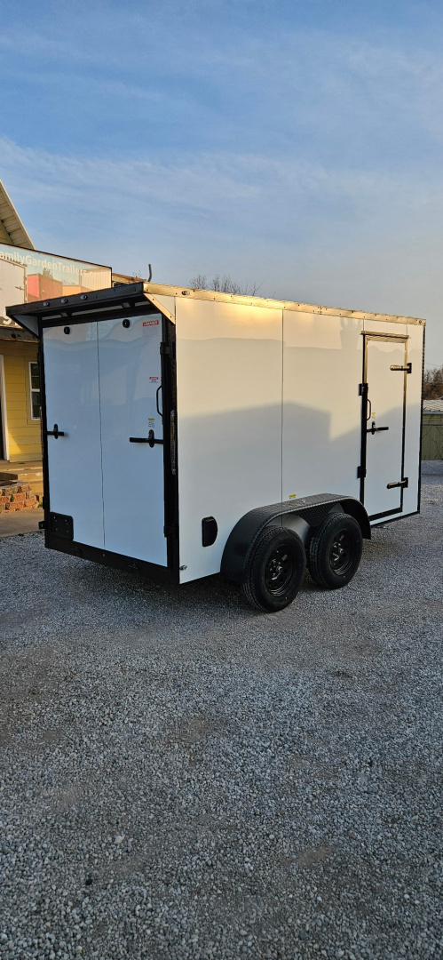 New 2026 Family Trailer 6x12 Tandem Axle Cargo / Enclosed Trailer-Screwless Exterior-Blackout Pkg-Rear Spoiler