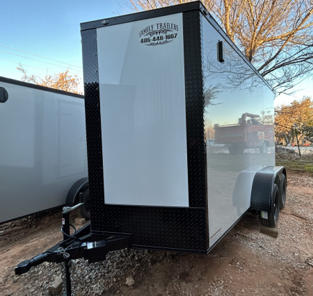 New 2026 Family Trailer 6x12 Tandem Axle Cargo / Enclosed Trailer-Screwless Exterior-Blackout Pkg-Rear Spoiler